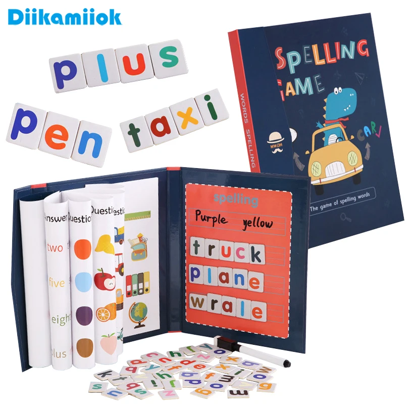 Kids Educational Games Learn English - 1pc Magnetic Alphabet Spelling Word Puzzles