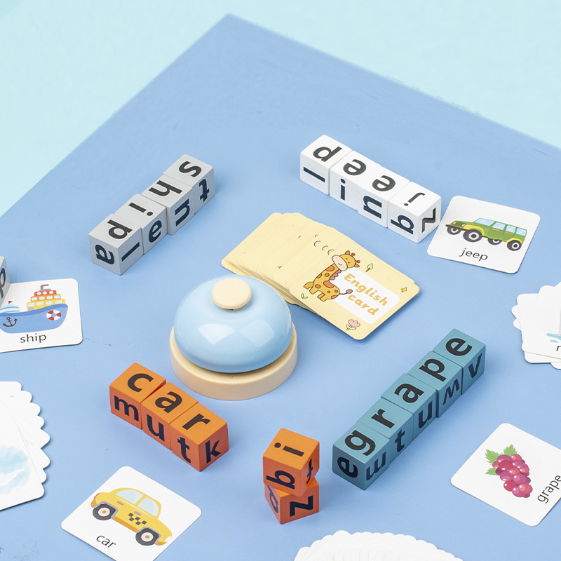 Kids Educational Games Learn English - Creative Wooden Spell Word Toy Letter