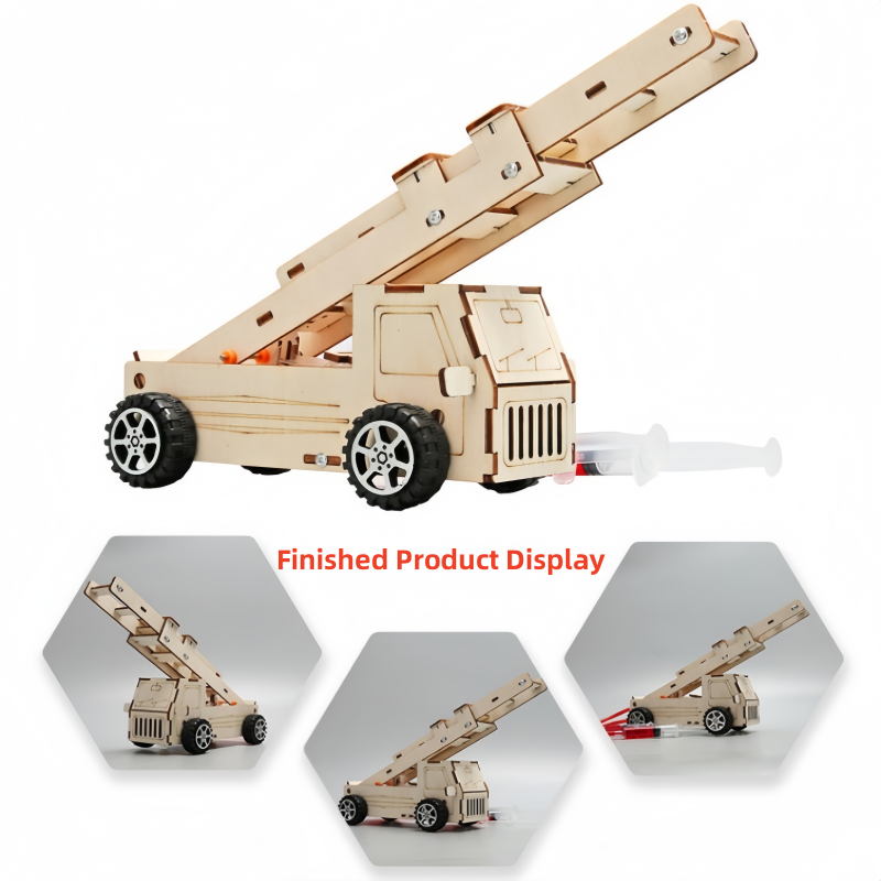 Kids Education Tools - DIY Wood Ladder Fire Truck Model