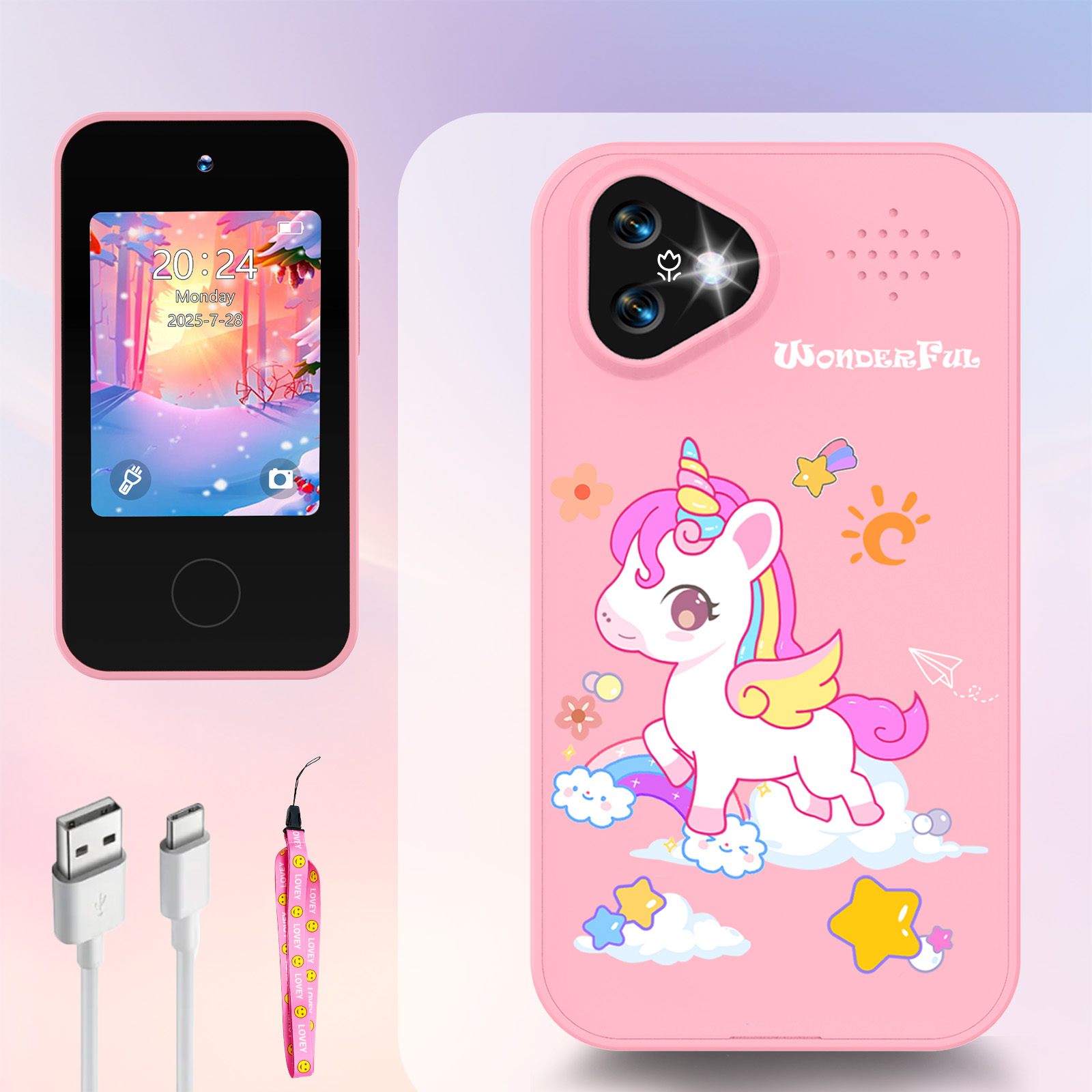 Kids Education Mobile - Unicorn Kids Smart Phone Camera Toys