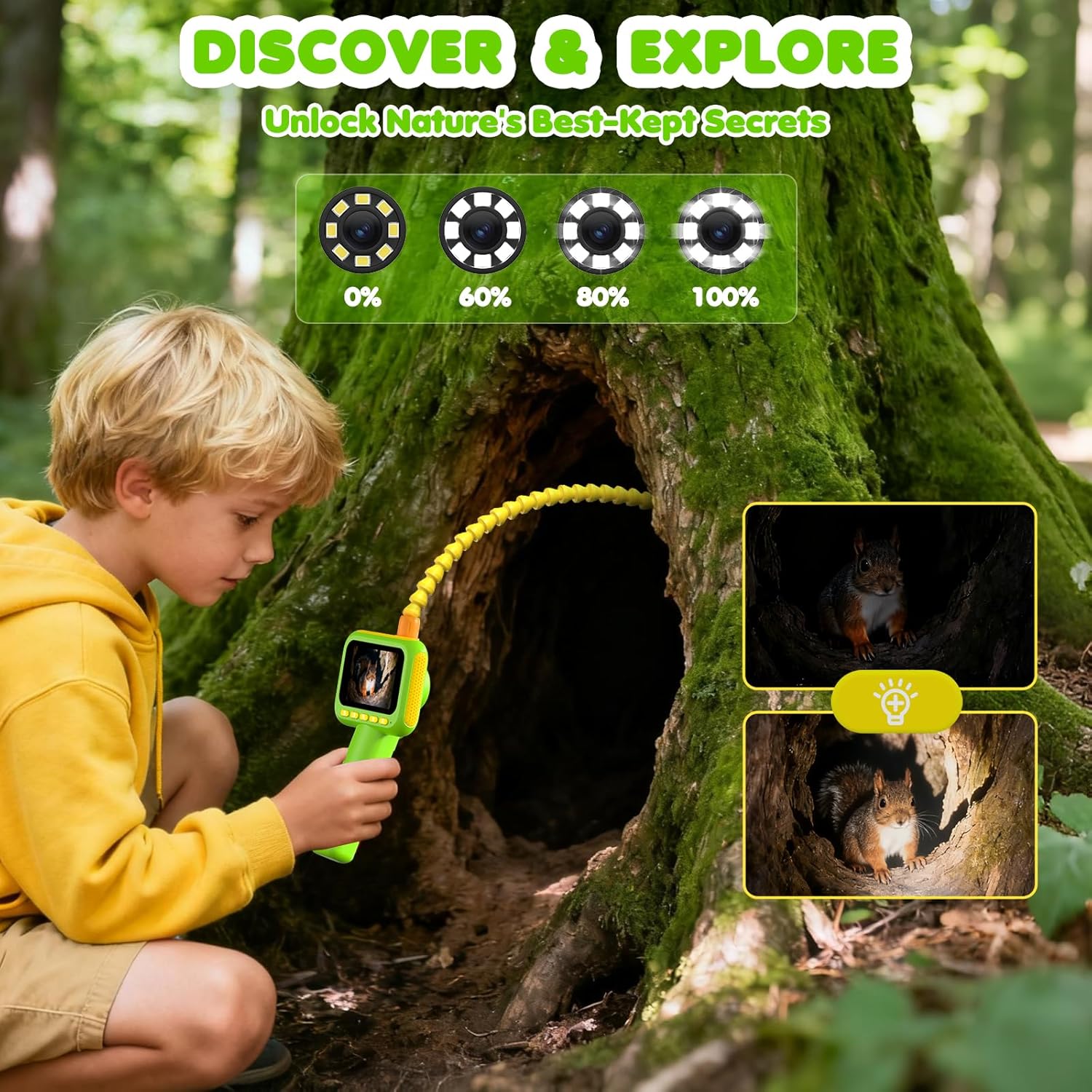 Kids Nature Education - Endoscope for Kids, Borescope Snake Camera