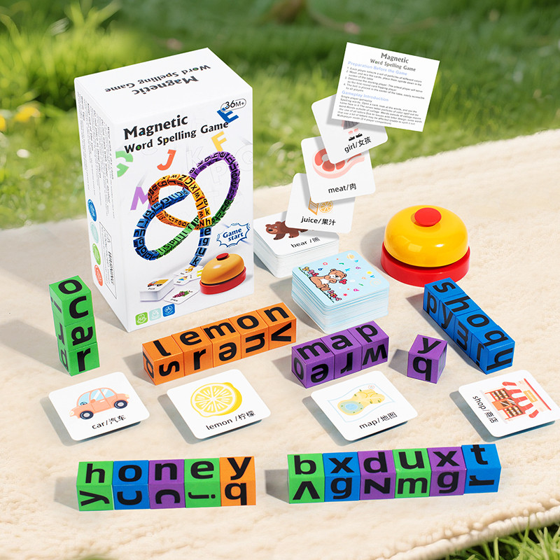 Kids Educational Games Learn English - 4 Players Children Magnetic Spelling Word
