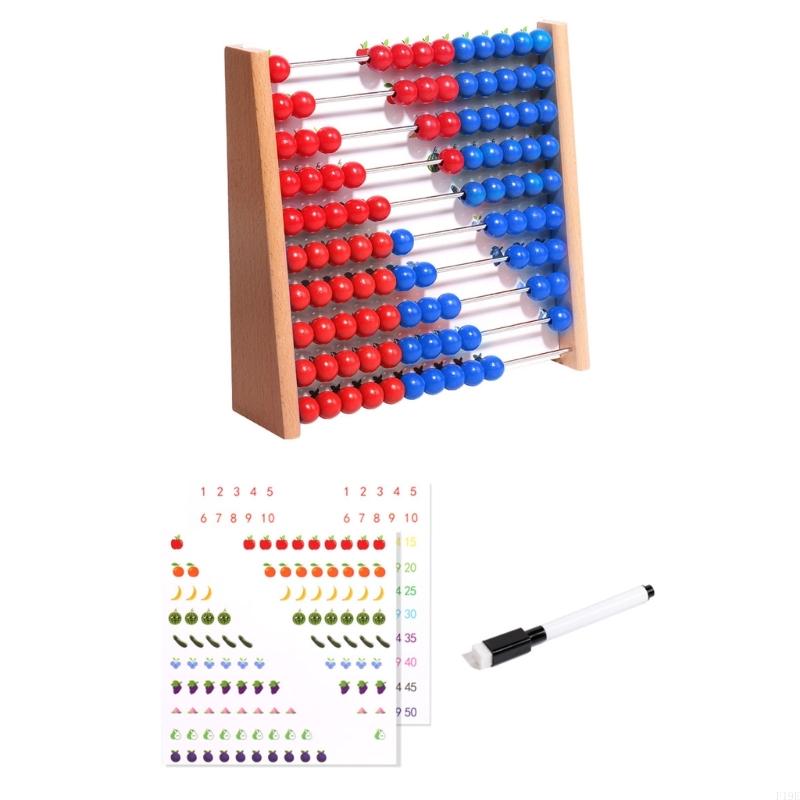 Wooden Abacus with Red and Blu - Abacus Counting Bead recension och pris
