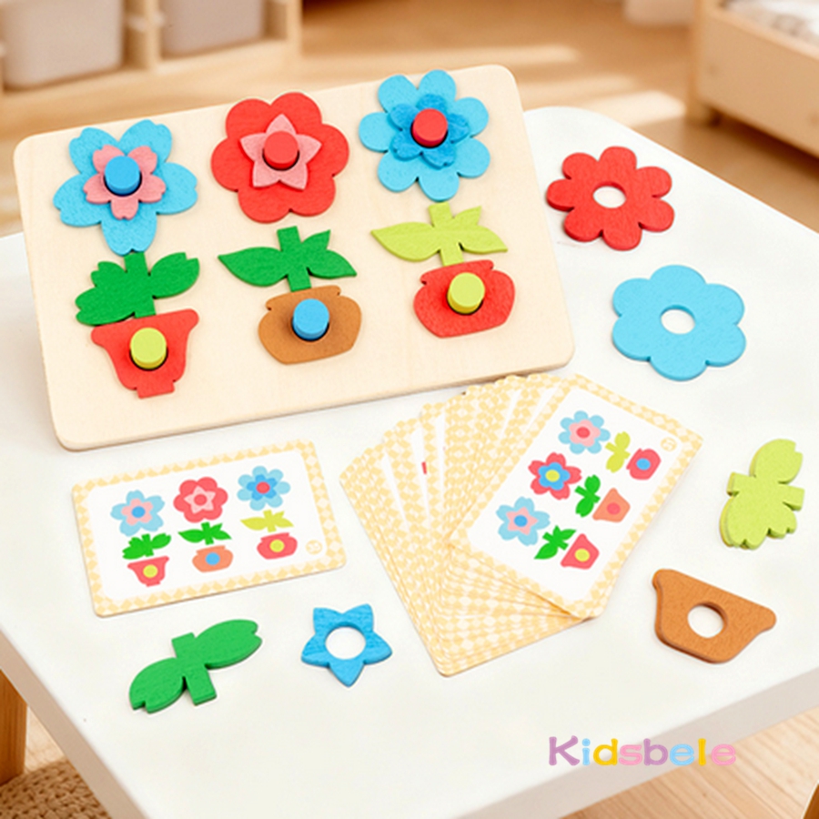 Montessori DIY Wooden Flower P - Kids Nature Education recension och pris