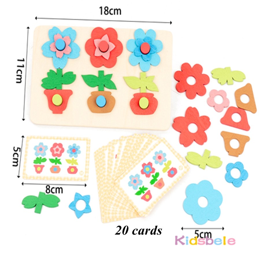 Montessori DIY Wooden Flower P - Kids Nature Education recension och pris