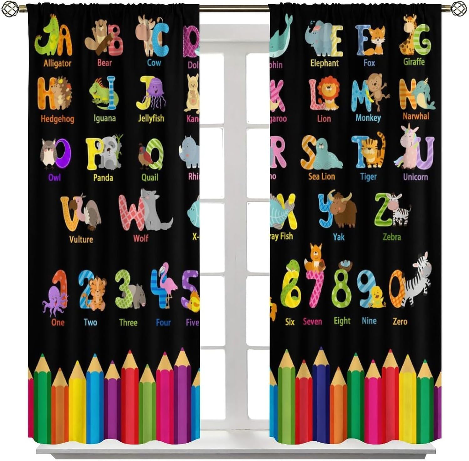 Cartoon ABC Alphabet Curtains, - Kids Education Youtube recension och pris
