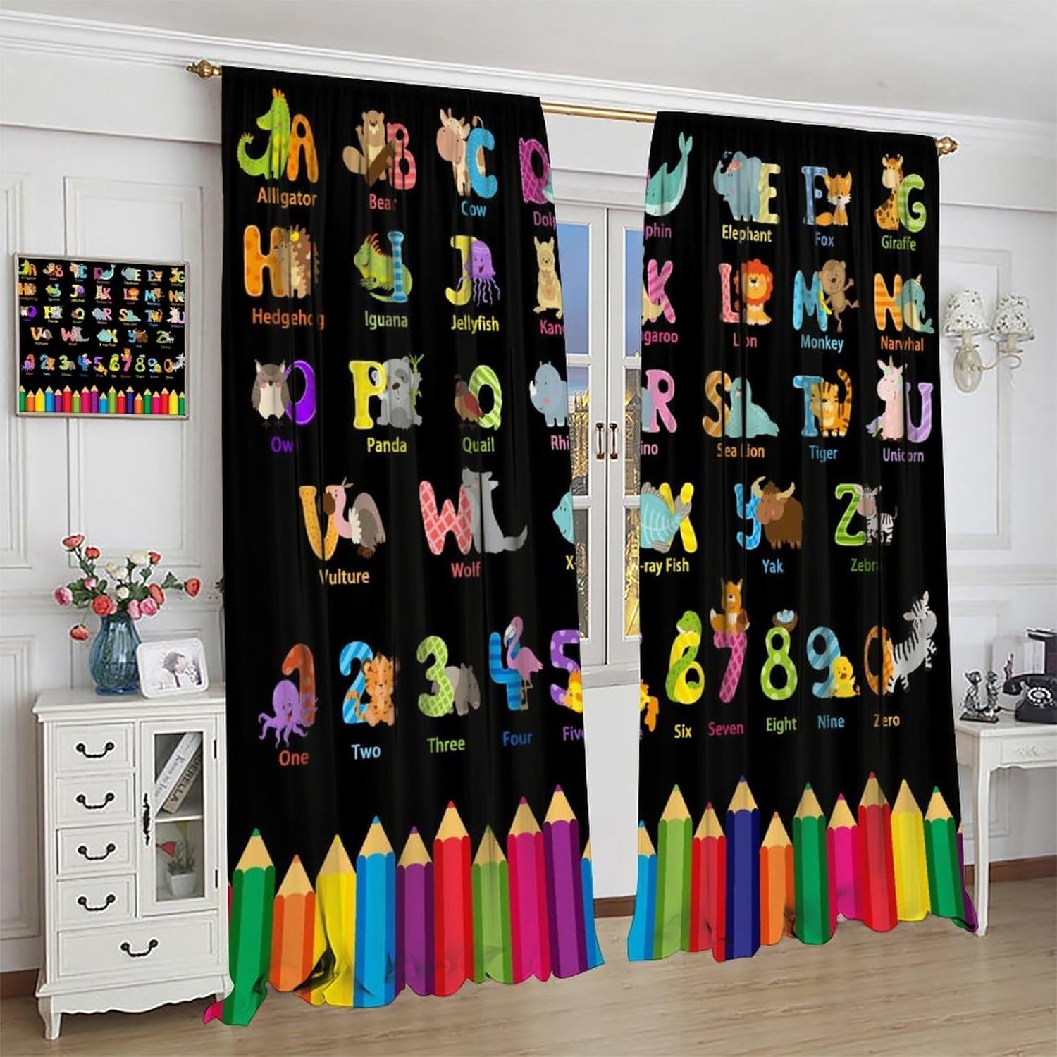 Cartoon ABC Alphabet Curtains, - Kids Education Youtube recension och pris