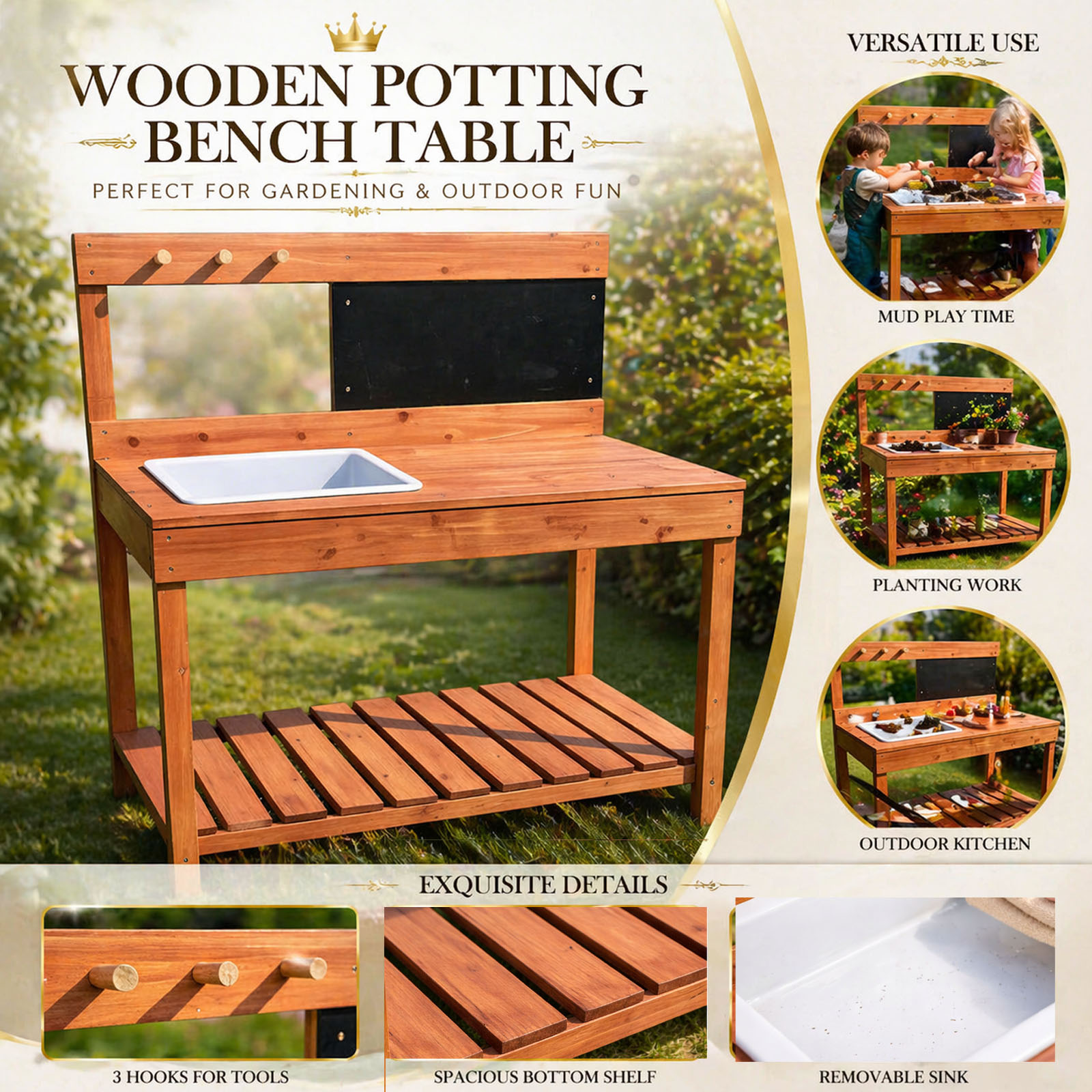 Wooden Potting Benches For Chi - Kids Education Tools recension och pris