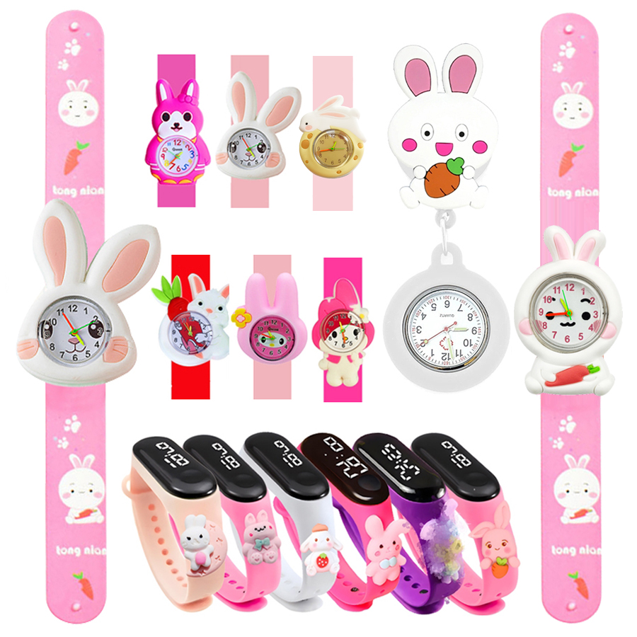 Printed Strap Cartoon Rabbit C - Kids Educational Watch recension och pris