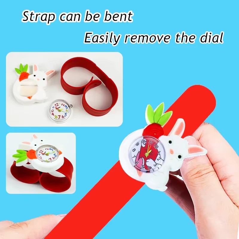 Printed Strap Cartoon Rabbit C - Kids Educational Watch recension och pris
