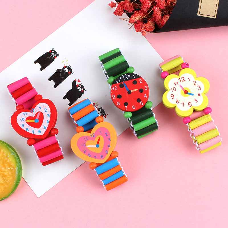 3pcs/lot Wooden Wristwatches N - Kids Educational Watch recension och pris