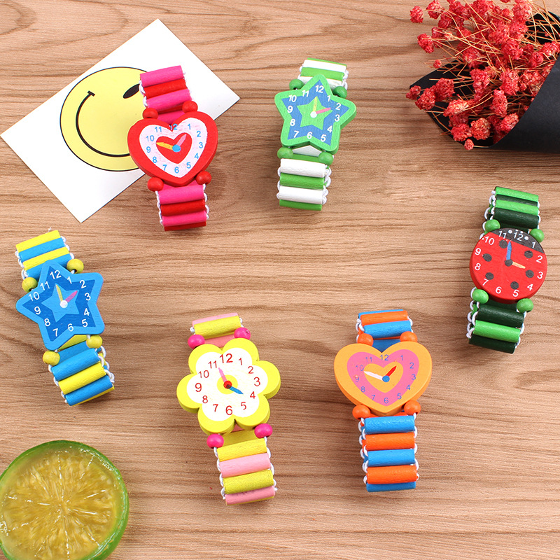 3pcs/lot Wooden Wristwatches N - Kids Educational Watch recension och pris