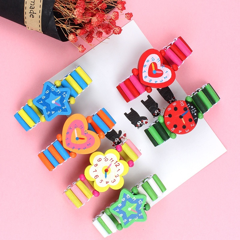 3pcs/lot Wooden Wristwatches N - Kids Educational Watch recension och pris