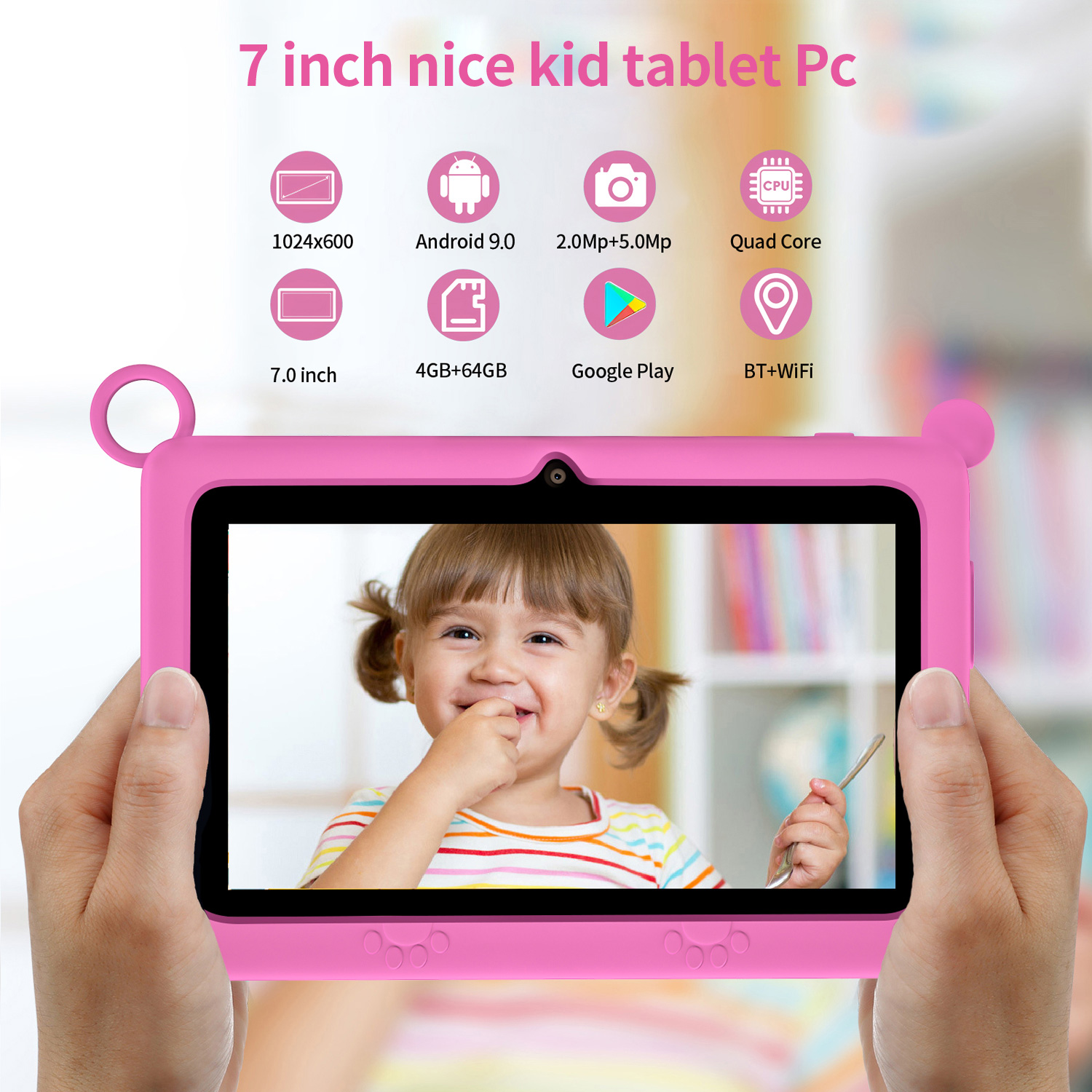 BDF Children's Tablet New 7 In - Kids Educational Games Learn English recension och pris