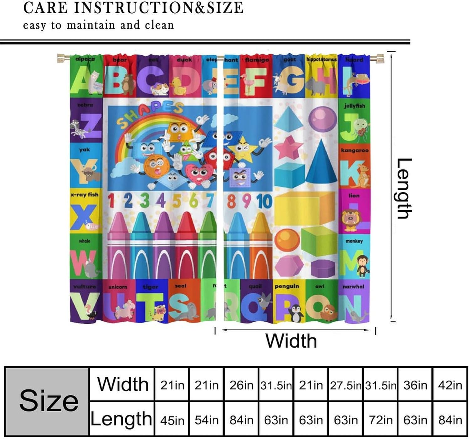 Colourful ABC Education Curtai - Kids Education Youtube recension och pris