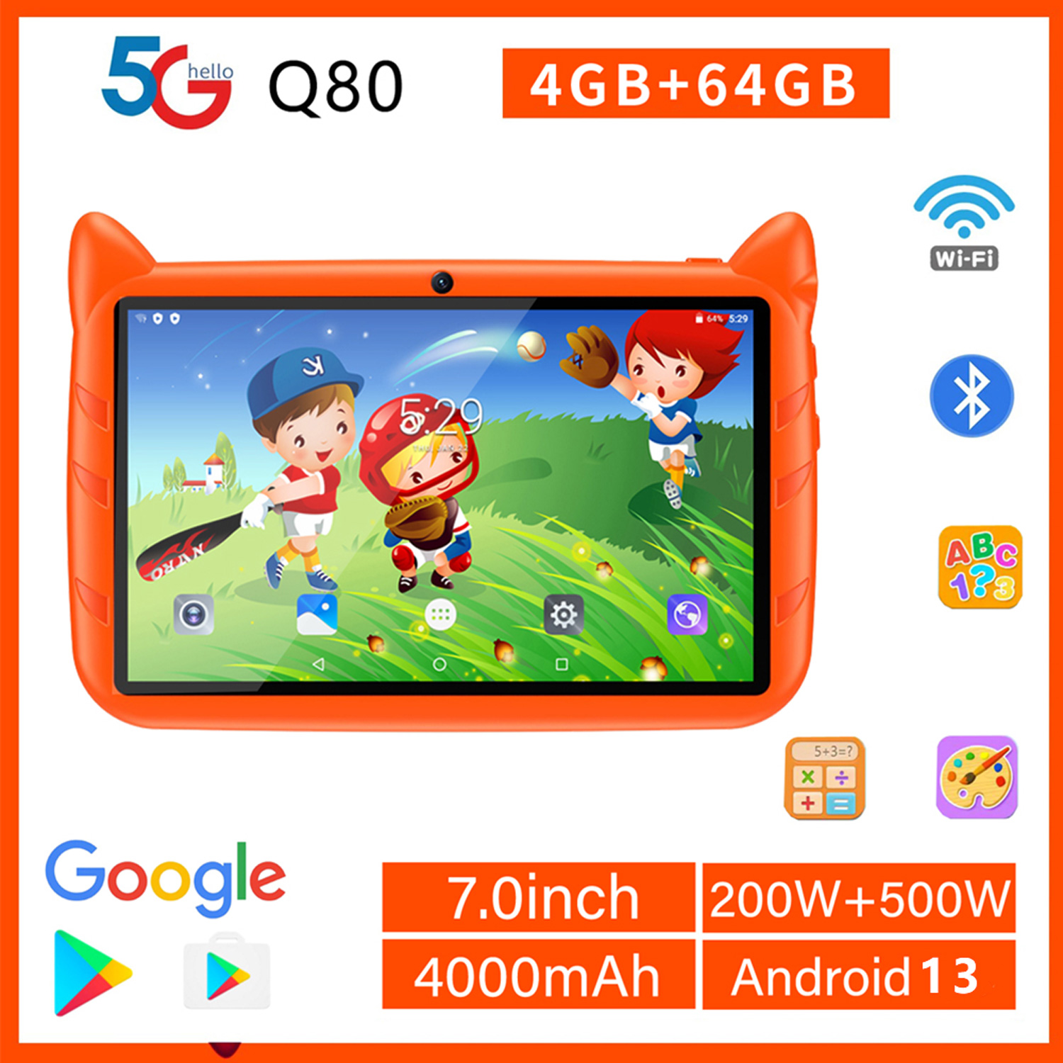 New 5G WiFi Kids Tablet 7 Inch - Japanese Kids Education recension och pris