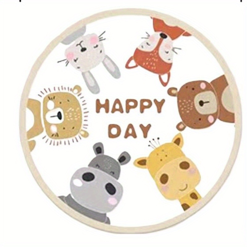 Happy Animals Round Rug Flanne - Happy Kids Education recension och pris