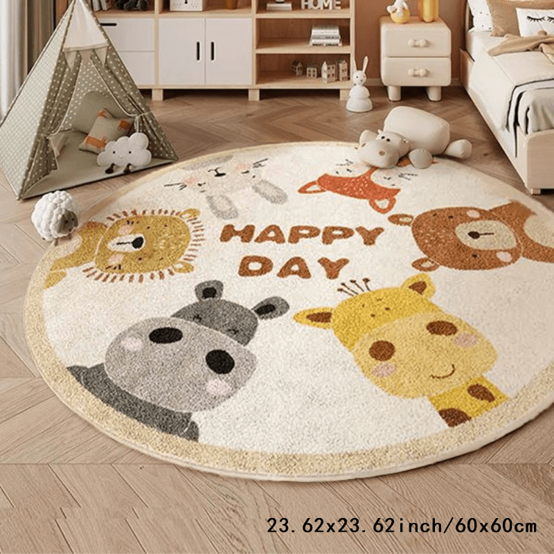 Happy Animals Round Rug Flanne - Happy Kids Education recension och pris