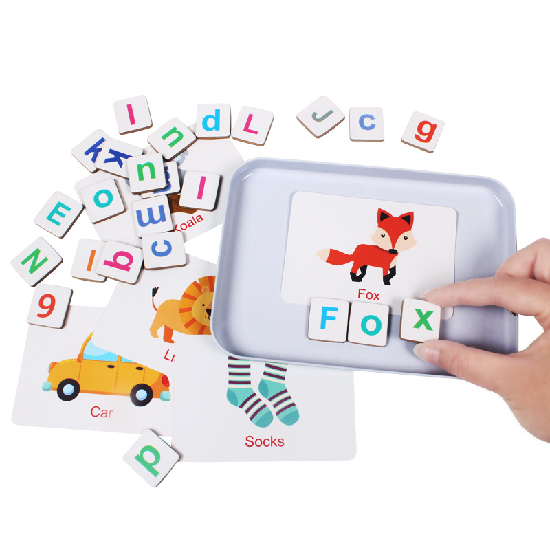 Wooden Puzzle Flash Cards Game - Kids Educational Games Learn English recension och pris