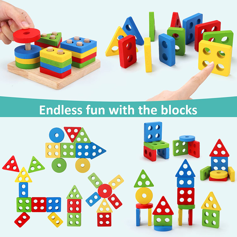 5-6pcs/set Montessori Wooden T - Kids Nature Education recension och pris