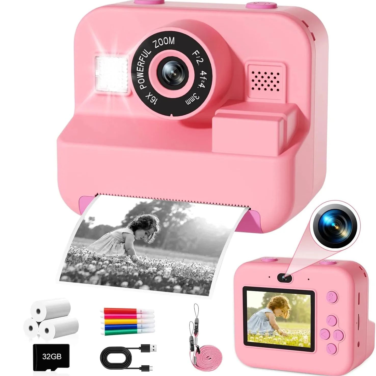 newInstant Print Camera With 3 - Japanese Kids Education recension och pris