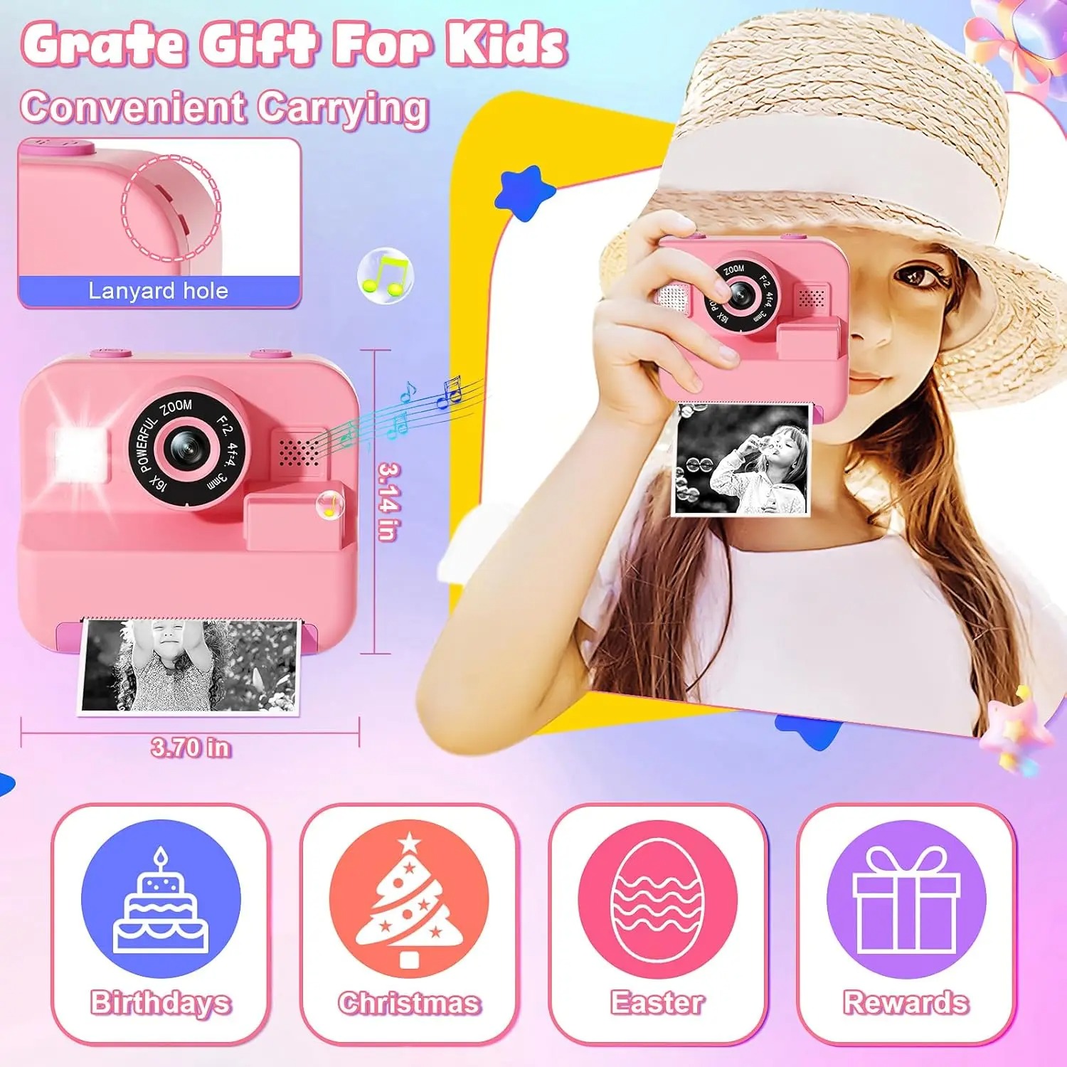 newInstant Print Camera With 3 - Japanese Kids Education recension och pris