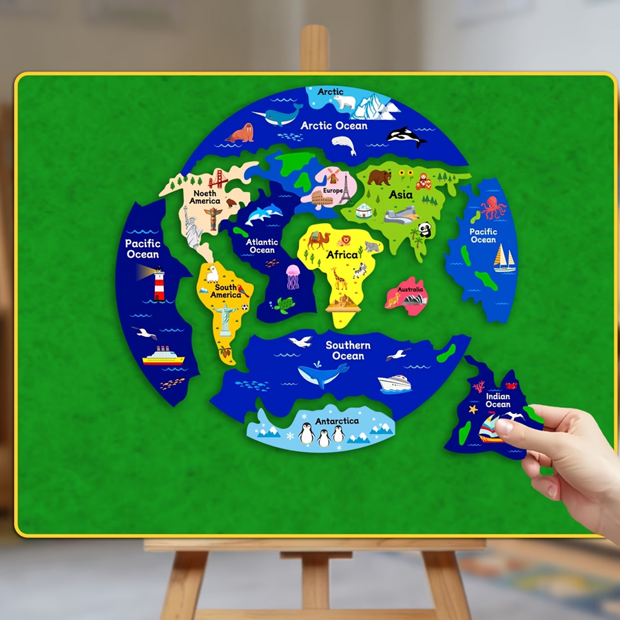 Kids World Map Felt Puzzle, In - Kids Education World recension och pris
